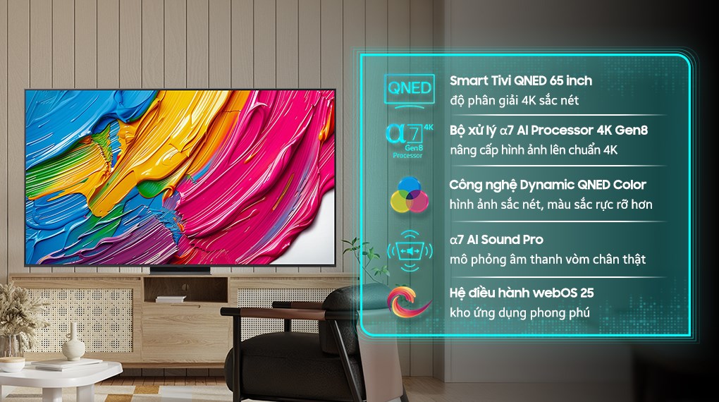 Tính năng nổi bật Tivi QNED LG AI 4K 65 inch 65QNED81ASA
